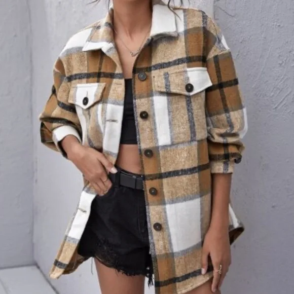 Shein clearance plaid coat